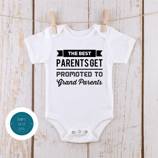 Best Parents Promoted to Grandparents Onesie | Cute Baby Onesie | Baby Announcement Reveal