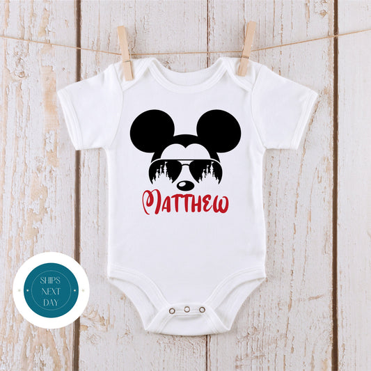 Mickey Ears Castle Onesie | Custom Baby Onesie | Mickey Ears Custom Tshirt