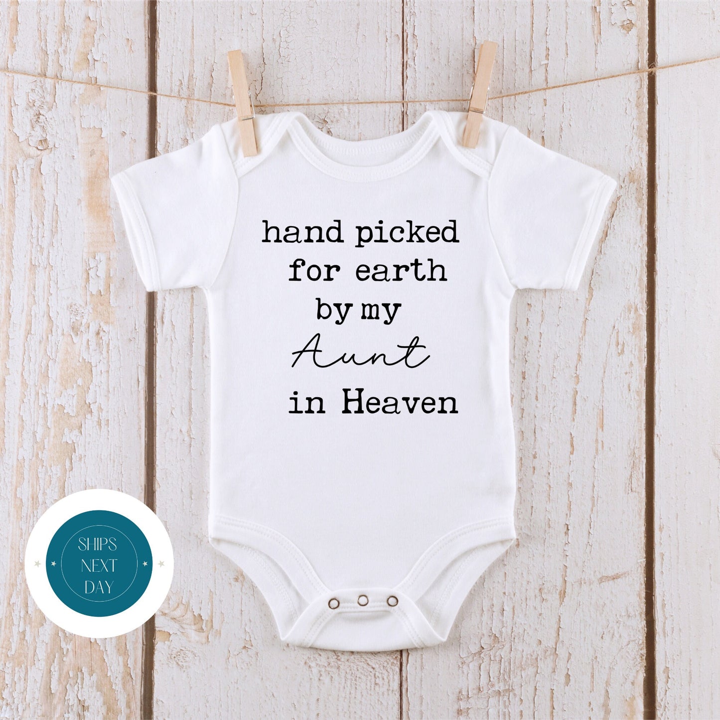 Hand Picked For Earth Aunt Onesie | Sweet Baby Onesie | Baby Shower Gift | Family Onesie