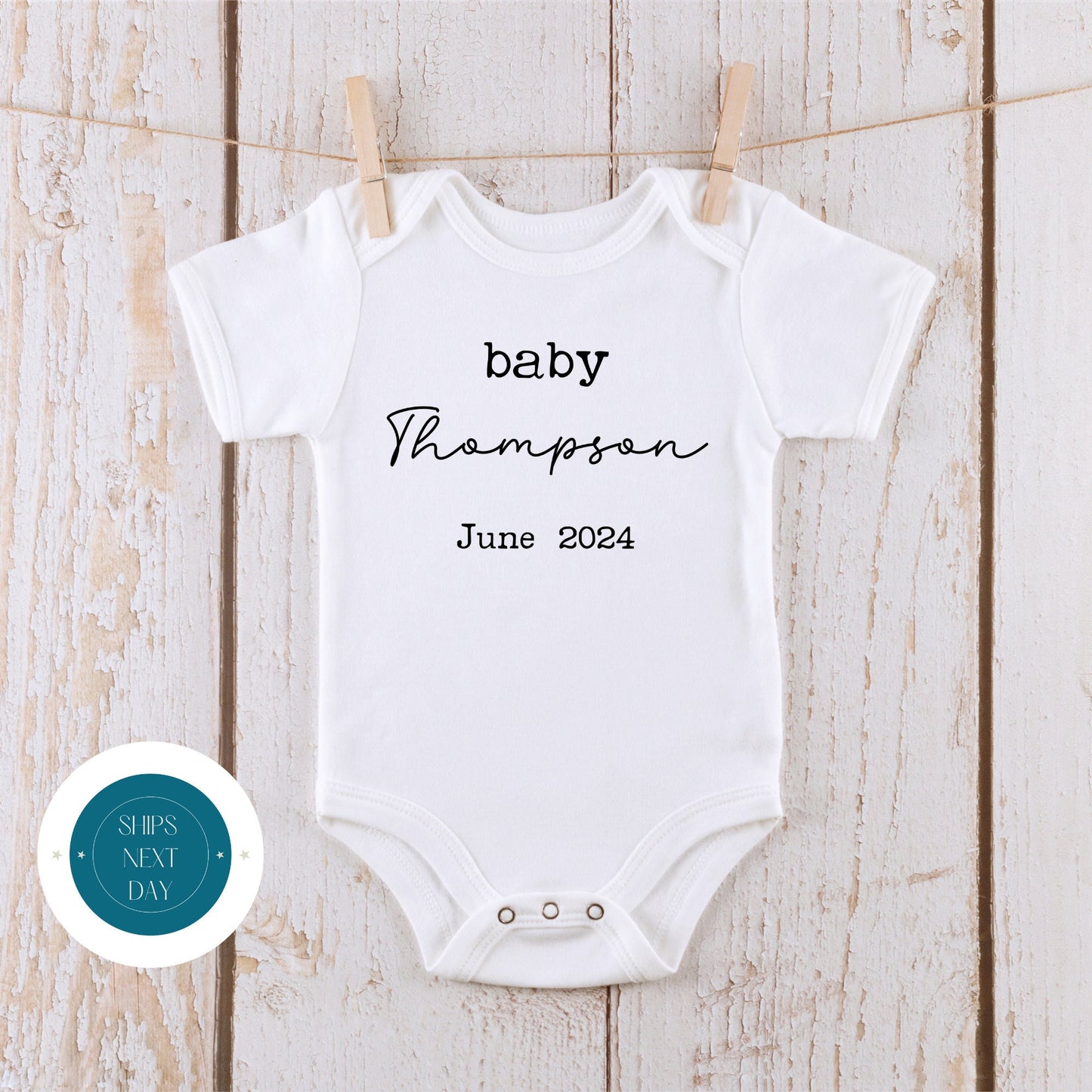 Baby Personalized Name Onesie | New Baby Onesie | Baby Shower Gift | Reveal Onesie