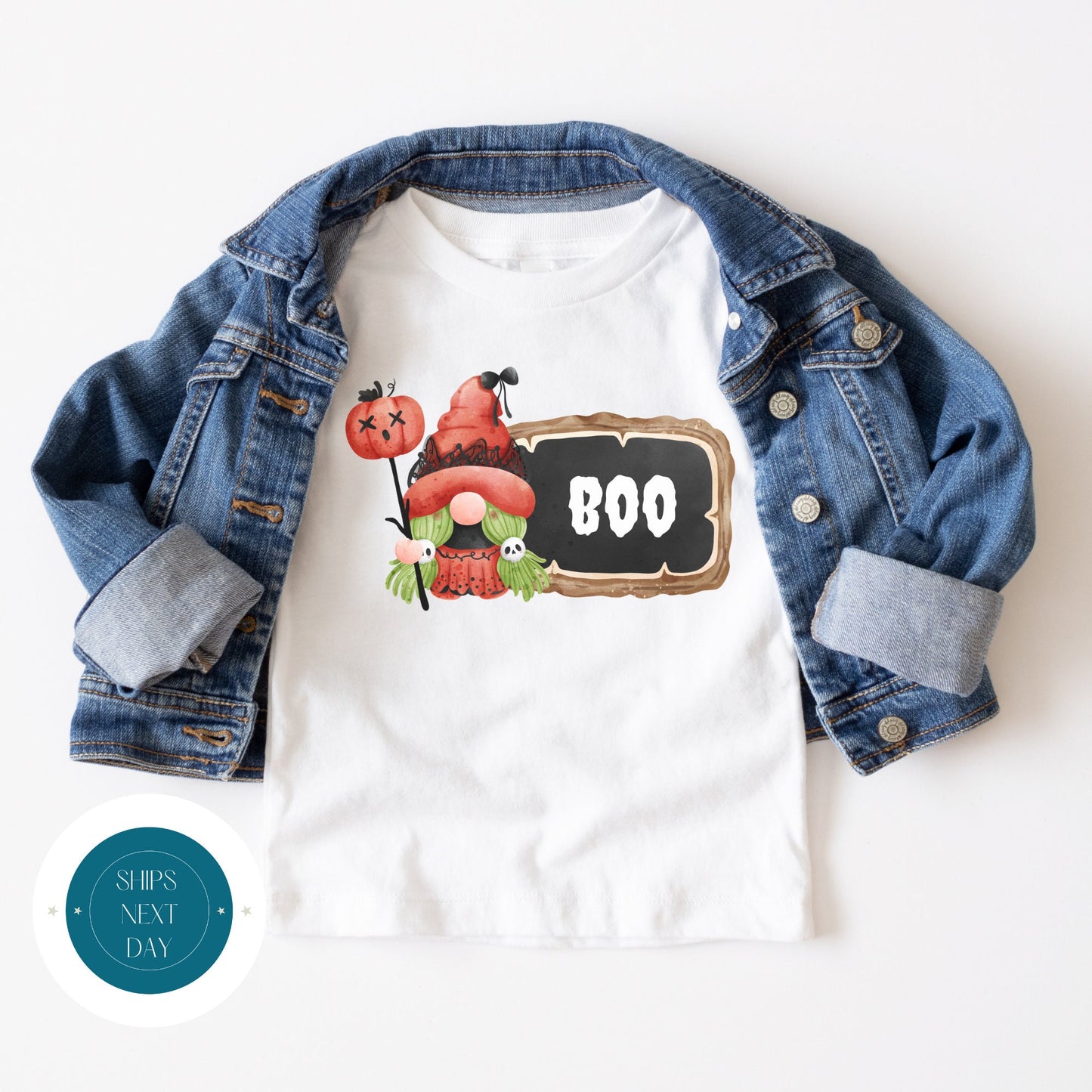 Pumpkin Gnome BOO Onesie | Custom Kids Tshirt | Cute Halloween Onesie