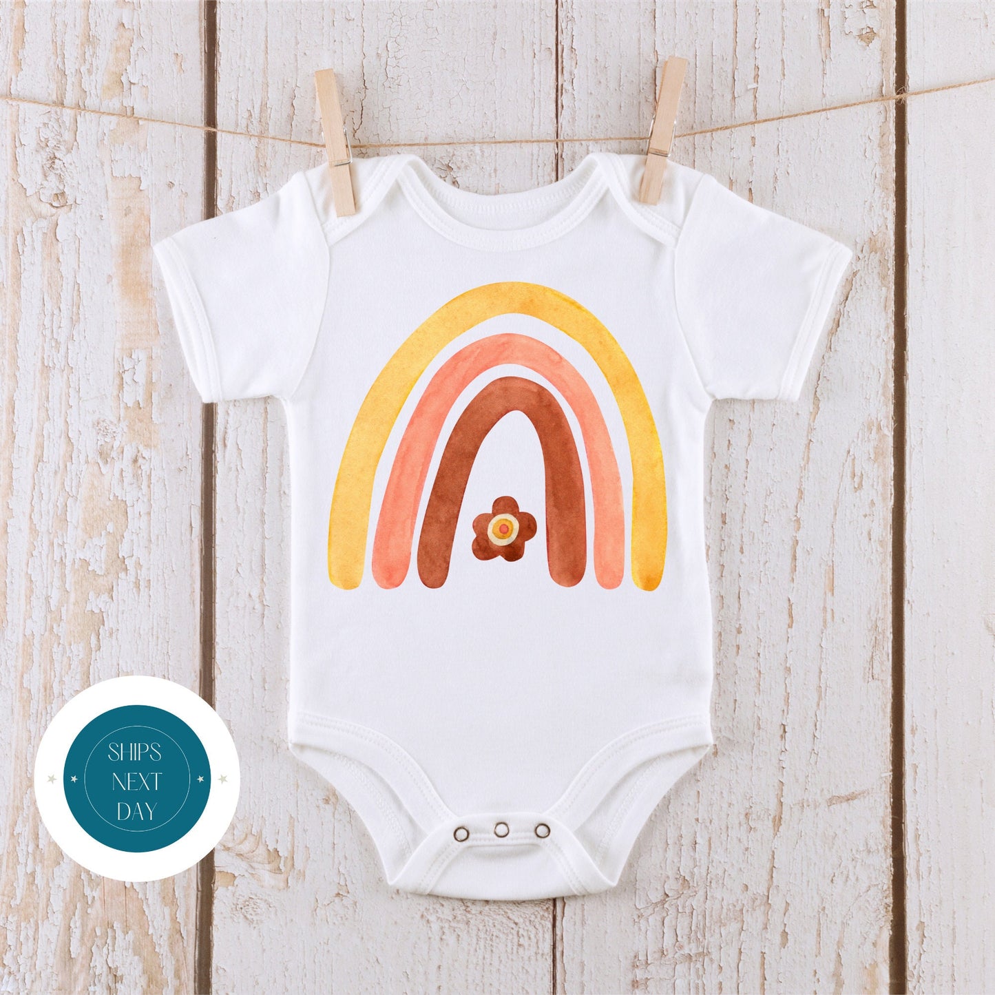 Neutral Rainbow Onesie | Cute Baby Onesie | Baby Shower Gift