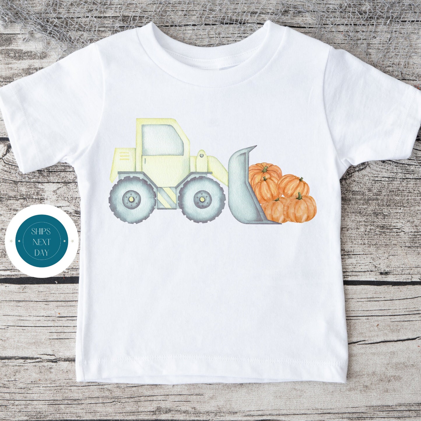 Bulldozer Pumpkins Onesie | Custom Kids Tshirt | Cute Baby Fall Onesie