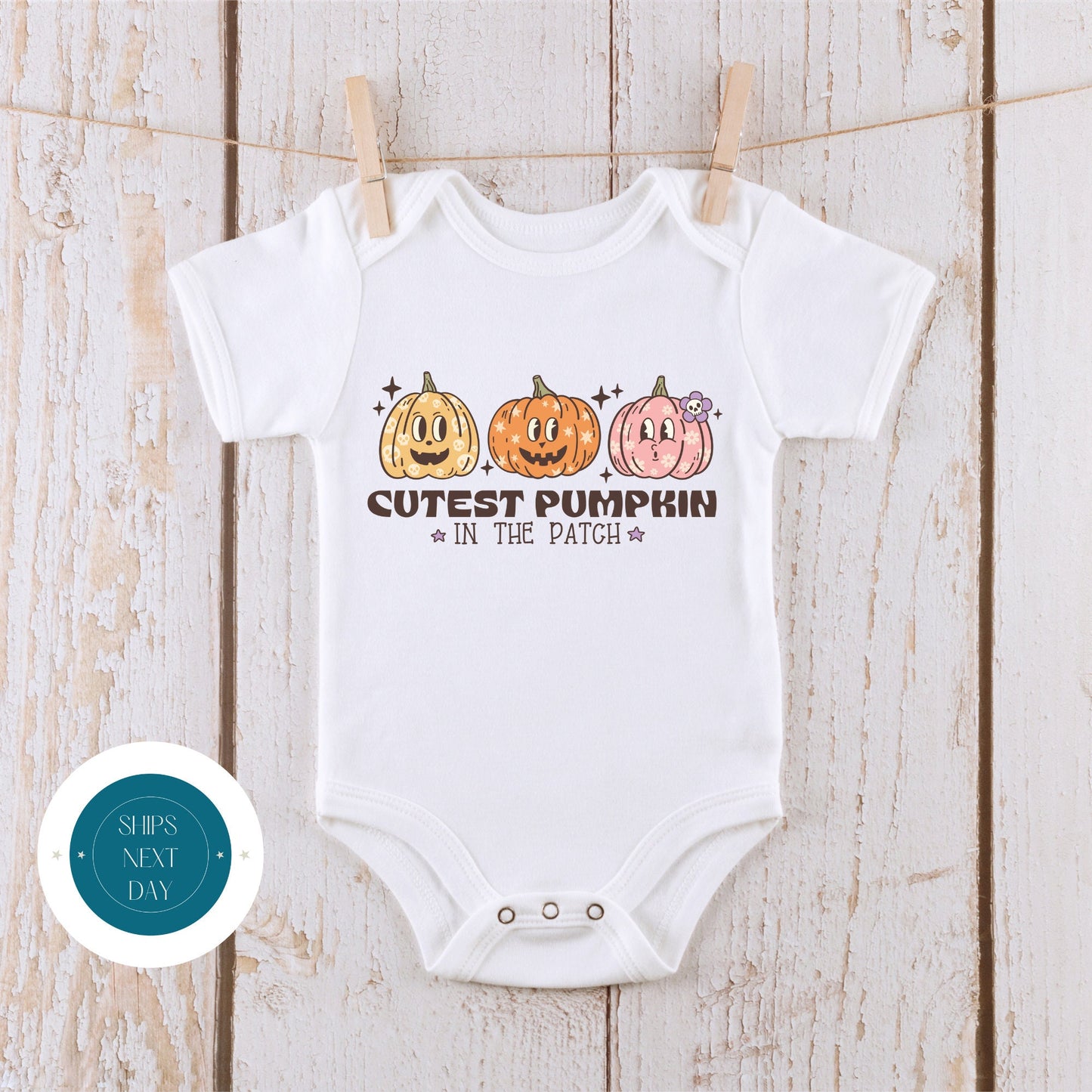 Cutest Pumpkin in the Patch Onesie | Custom Kids Tshirt | Cute Baby Pumpkin Onesie