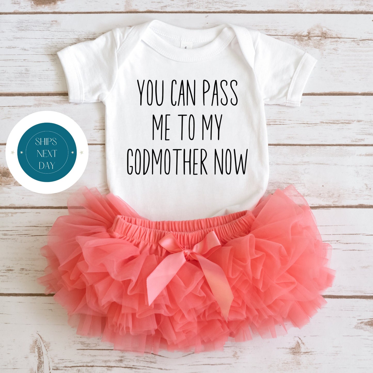 Pass Me To My Godmother Now Onesie | Funny Godmother Onesie | Baby Shower Gift