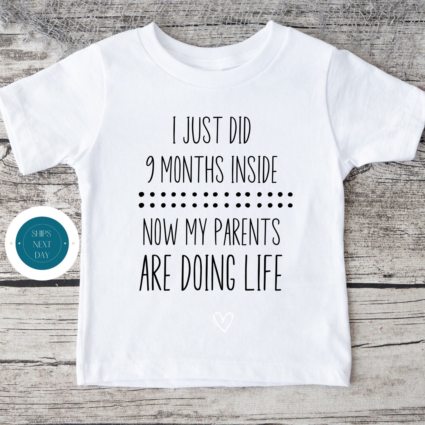 9 Months Inside Parents Doing Life Onesie | Funny Cute Onesie | Baby Shower Gift