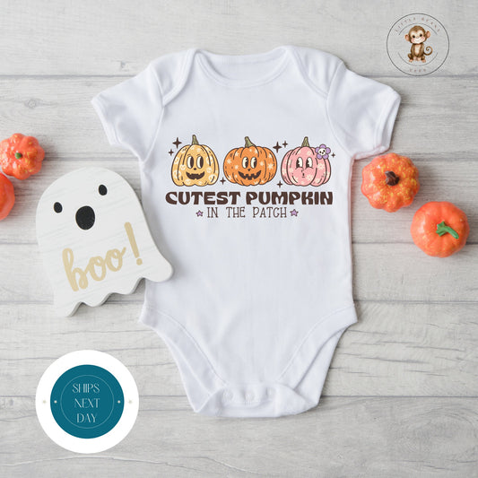 Cutest Pumpkin in the Patch Onesie | Custom Kids Tshirt | Cute Baby Pumpkin Onesie