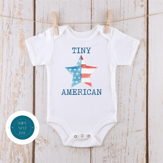 Tiny American Star Onesie | 4th of July Baby Onesie | Baby Shower Gift | Holiday Onesie | Americana