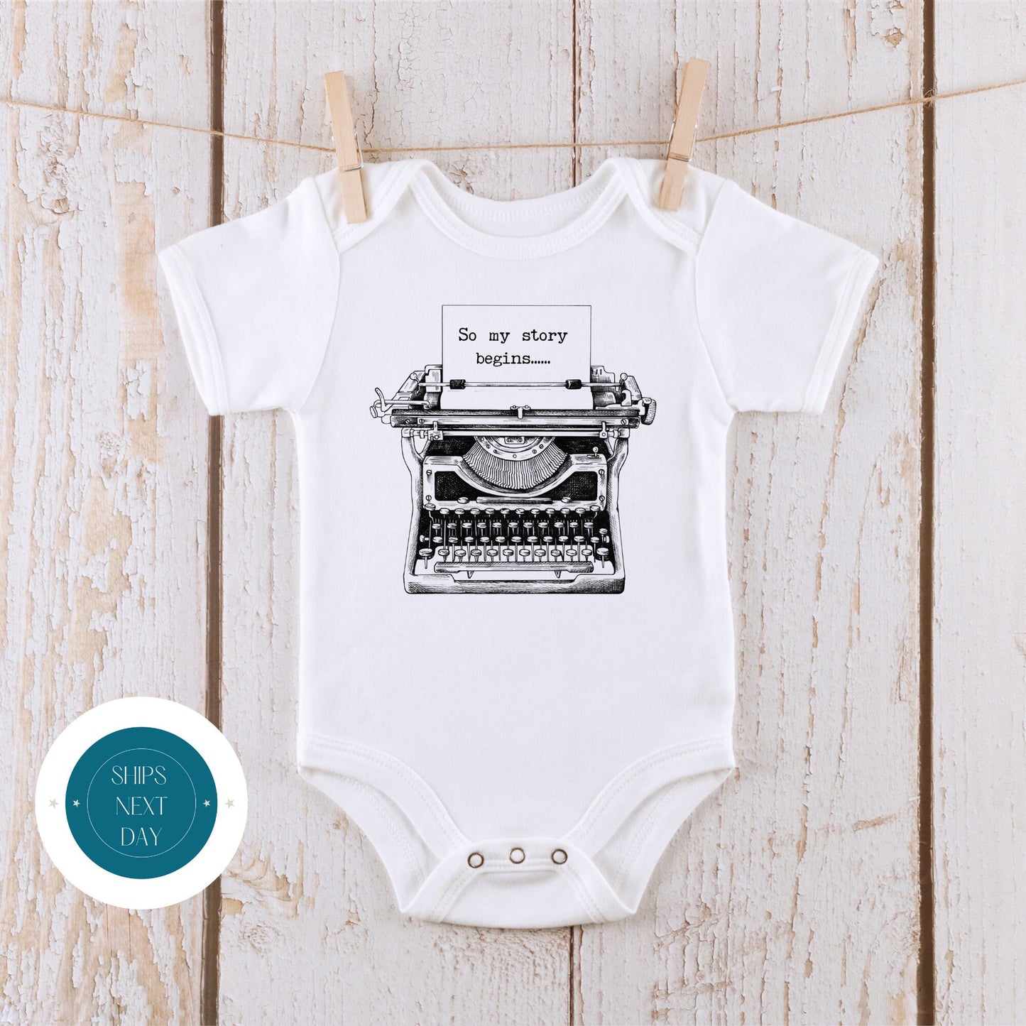 So My Story Begins Onesie | Cute Baby Onesie | Baby Shower Gift | Annoucement Onesie