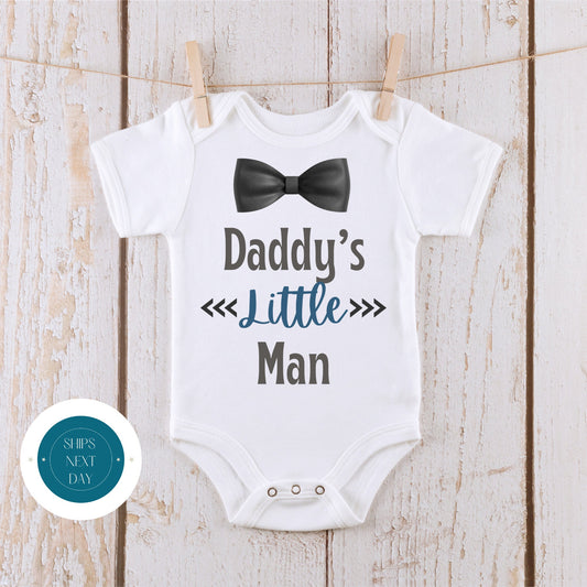 Daddys Little Man Onesie | Funny Cute Onesie | Cute Baby Shower Gift | Daddy Gift