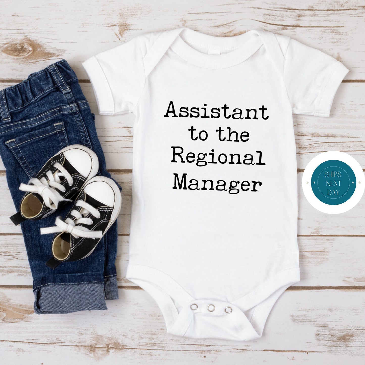 Assistant to the Regional Manager Onesie | Funny Cute Onesie | Cute Baby Shower Gift | Dwight Office Onesie