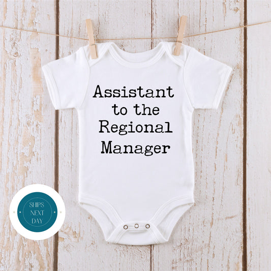 Assistant to the Regional Manager Onesie | Funny Cute Onesie | Cute Baby Shower Gift | Dwight Office Onesie