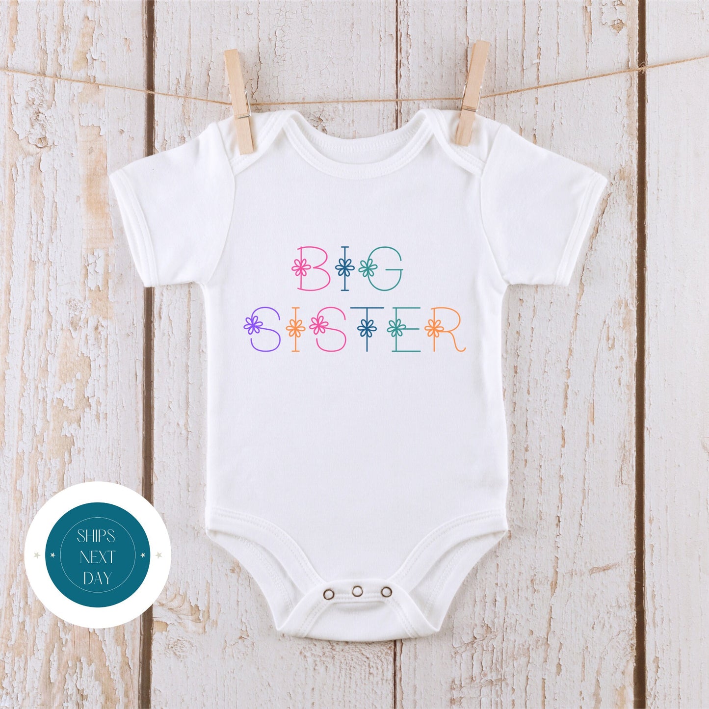 Big Sister Daisies Onesie | Cute Sister Baby Onesie | Baby Shower Gift | Family Onesie