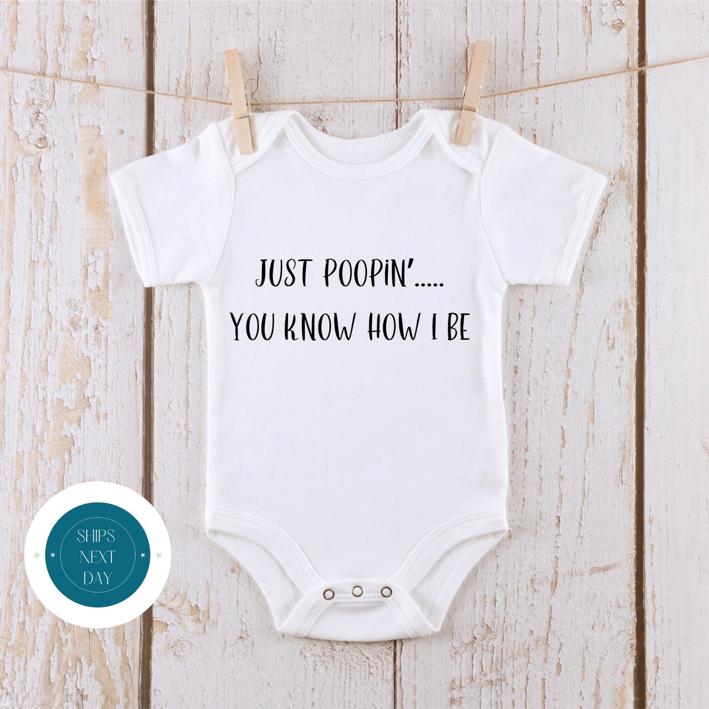 Just Poopin You Know How I Be Onesie | Funny Baby Onesie | Baby Shower Gift | Cute Kids Tee