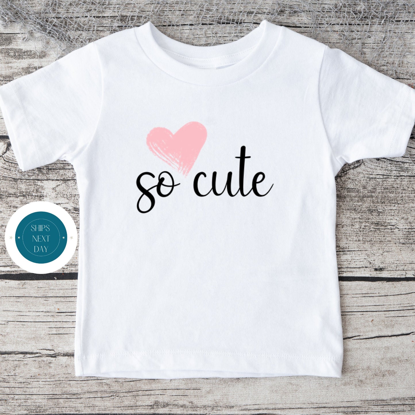 So Cute Pink Heart Onesie | Funny Baby Onesie | Baby Shower Gift | Cute Kids Tee | New Baby Gift