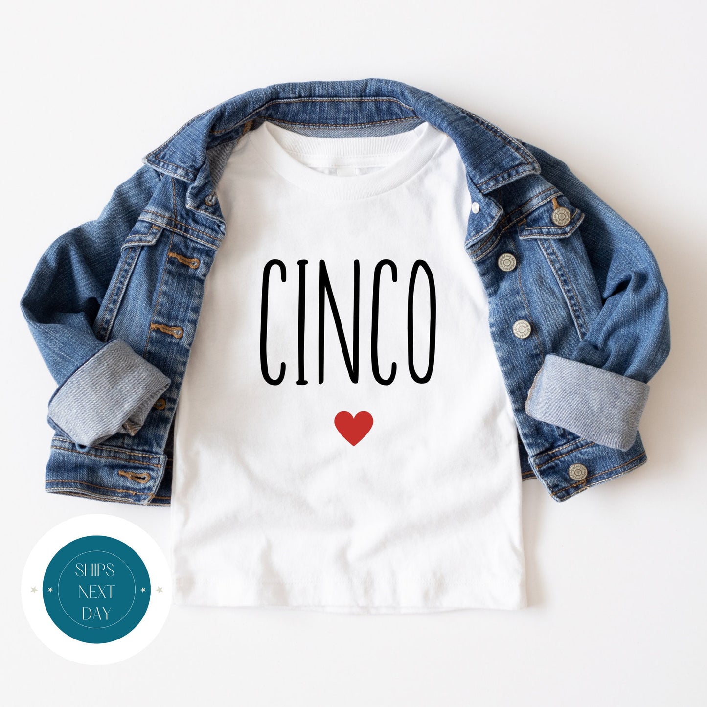 Cinco Heart Birthday Baby Onesie® | Custom Kids Tshirt | First Birthday Onesie | Baby Gift