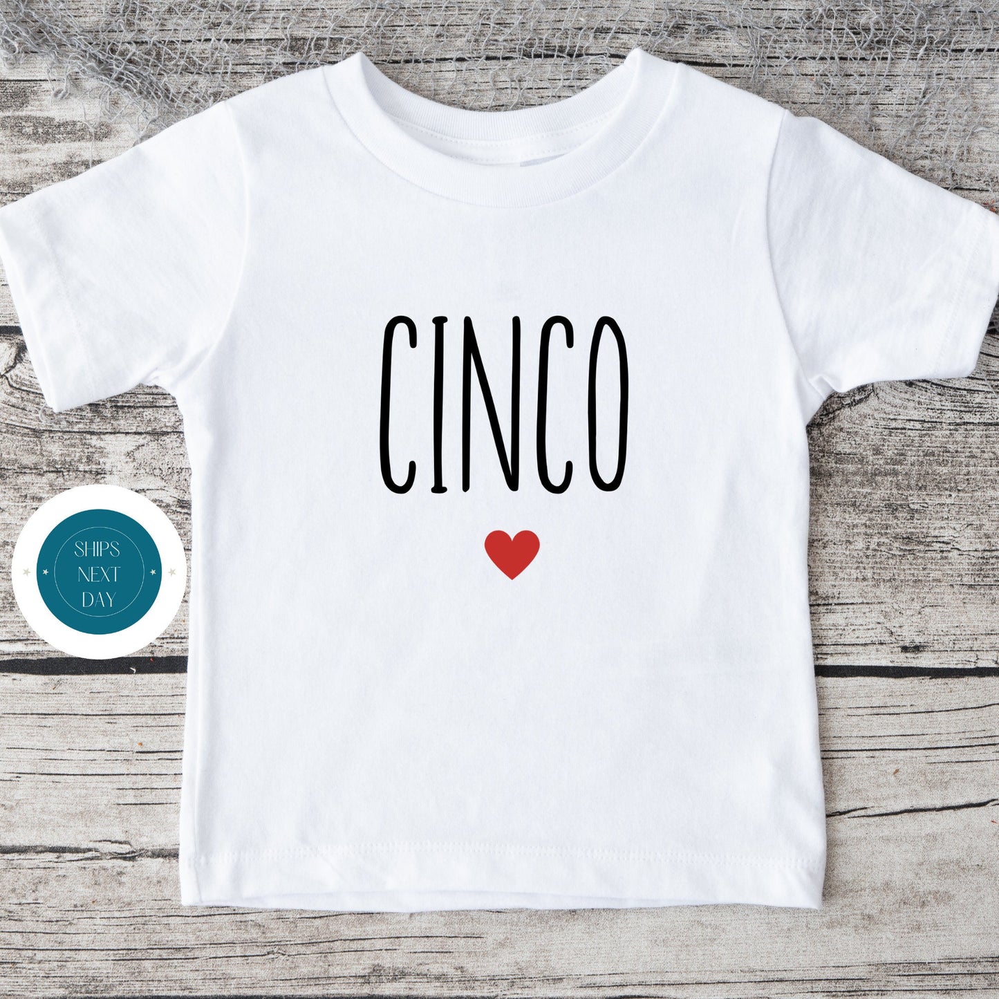 Cinco Heart Birthday Baby Onesie® | Custom Kids Tshirt | First Birthday Onesie | Baby Gift