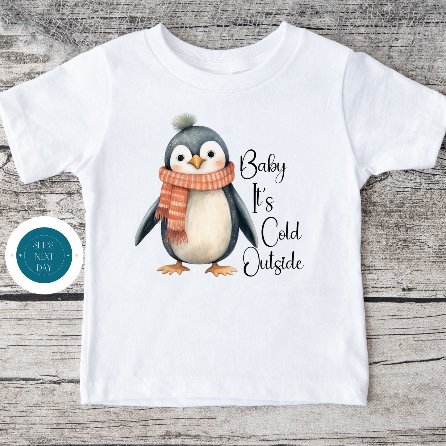 Baby Its Cold Outside Pengiun Onesie | Cute Funny Baby Onesie | Baby Shower Gift | Holiday Winter Onesie