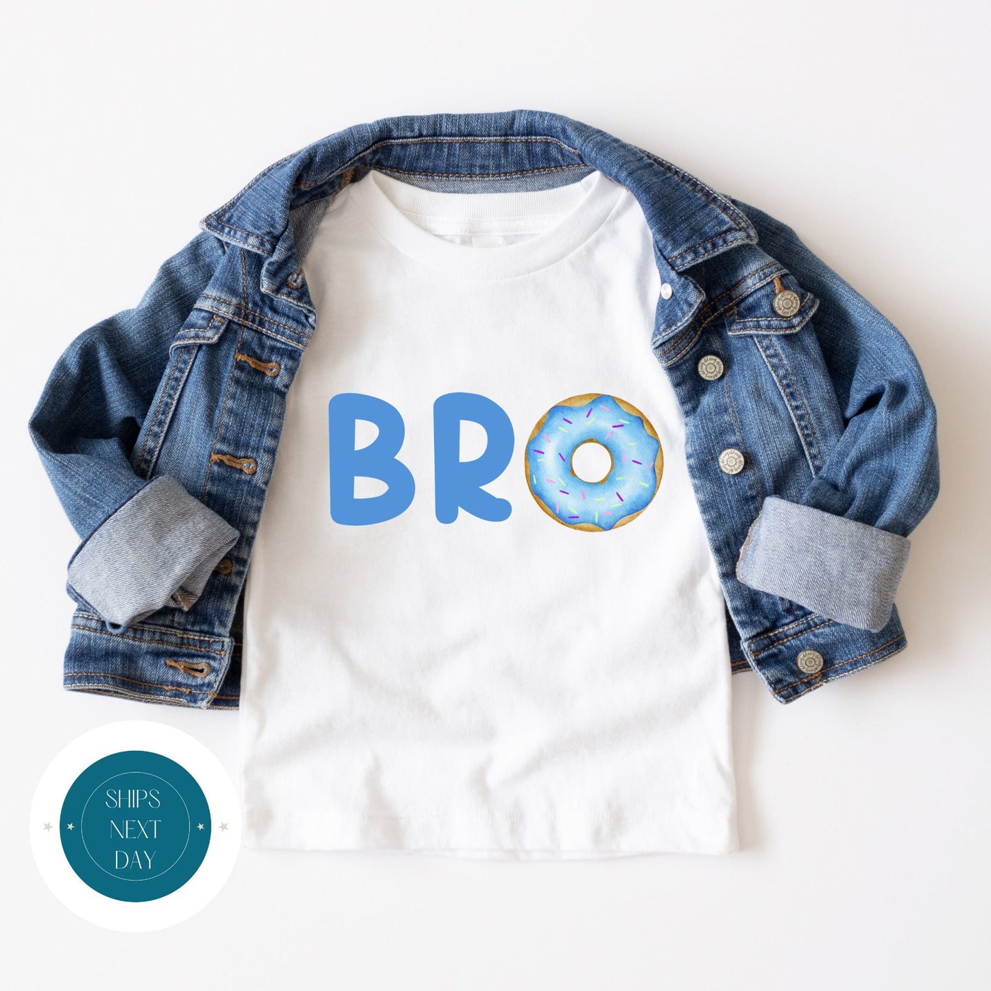 BRO Donut Onesie | Cute Funny Baby Onesie | Baby Shower Gift | Little Brother Big Brother Onesie