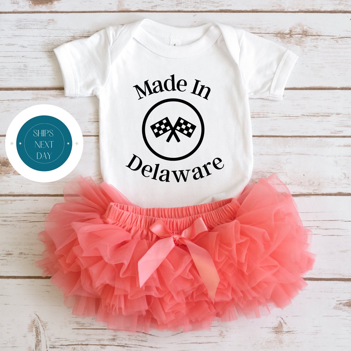 Made in Delaware Onesie | State Baby Onesie | Cute Baby Shower Gift | Long Distance Baby Gift