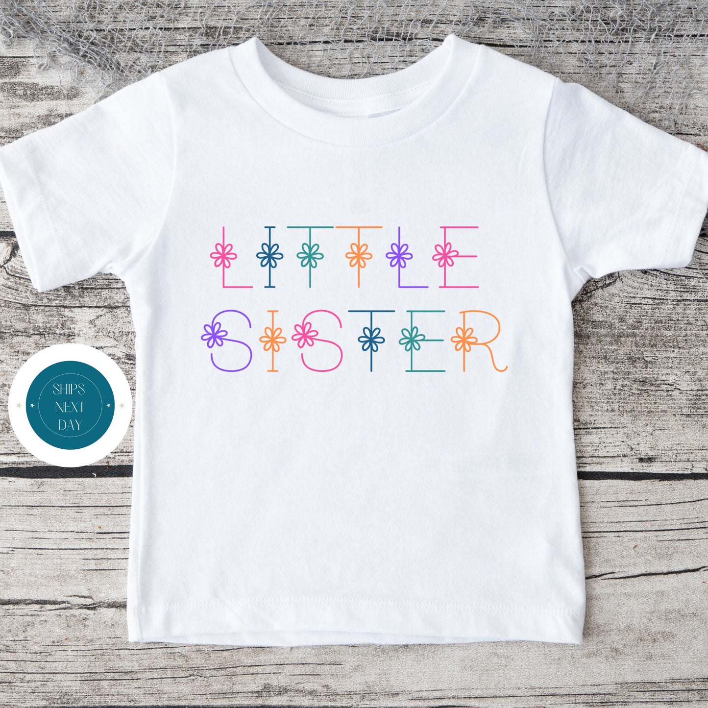 Little Sister Daisy Kids Tshirt | Custom Kids Tshirt | Cute Kids Tee | Little Sister Kids Tshirt