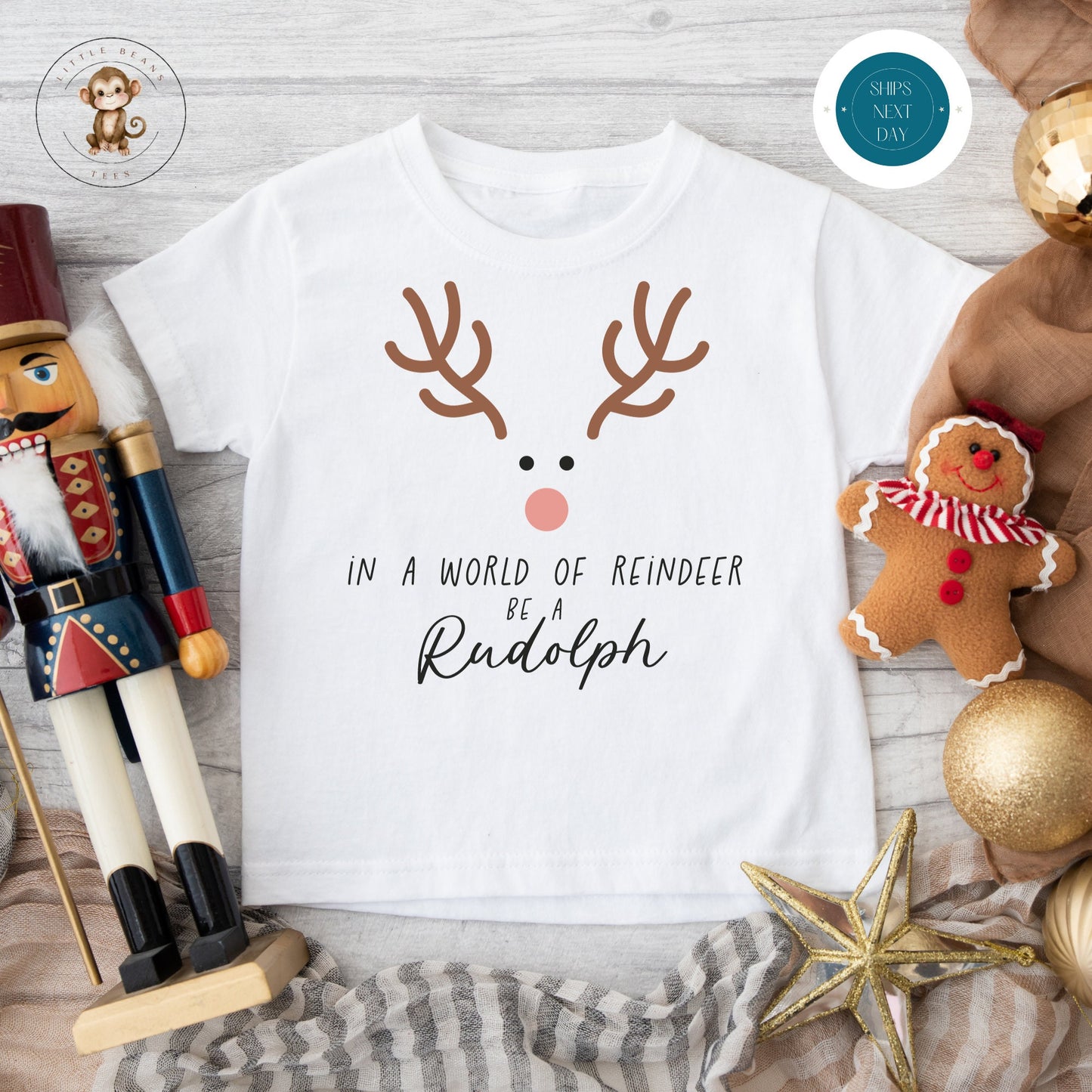 Be a Rudolf Holiday Onesie | Custom Kids Tshirt | Cute Christmas Onesie | Holiday Baby Gift | Christmas Onesie