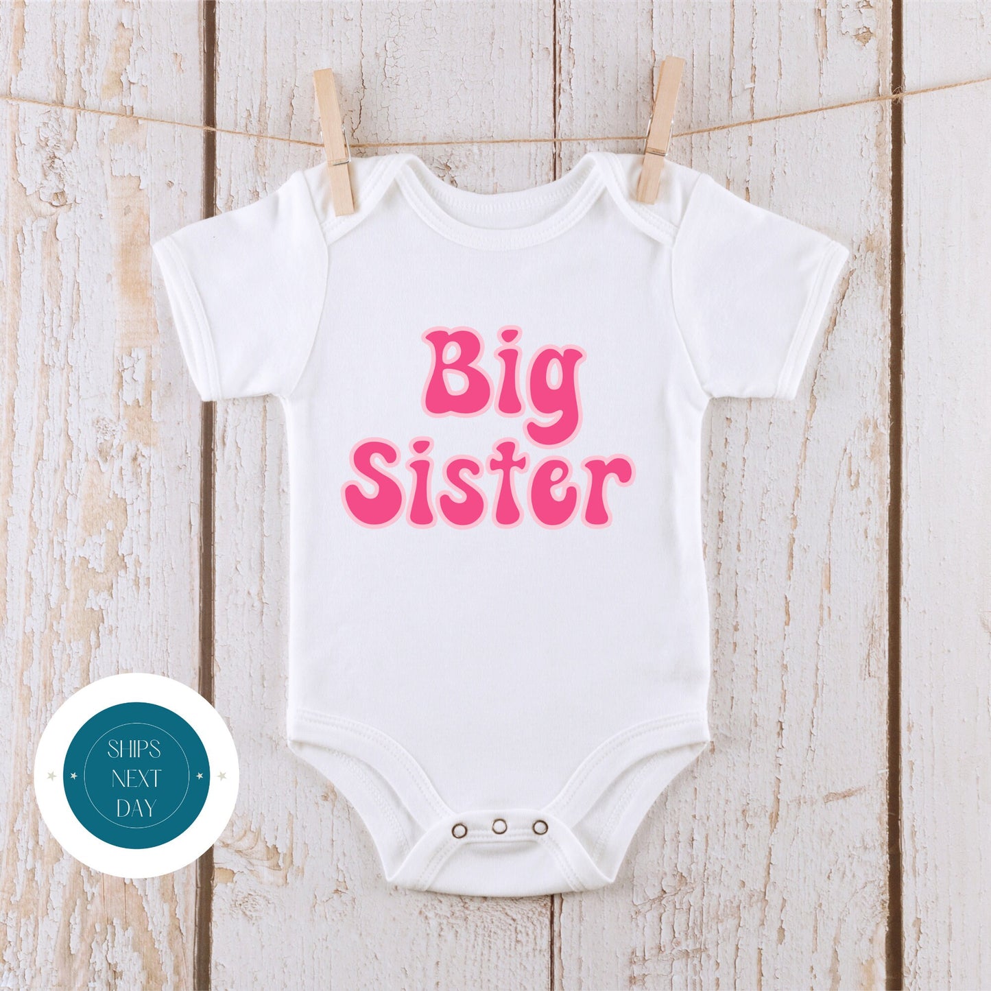 Big Sister Kids Onesie | Custom Kids Onesie | Retro Big Sister Bodysuit