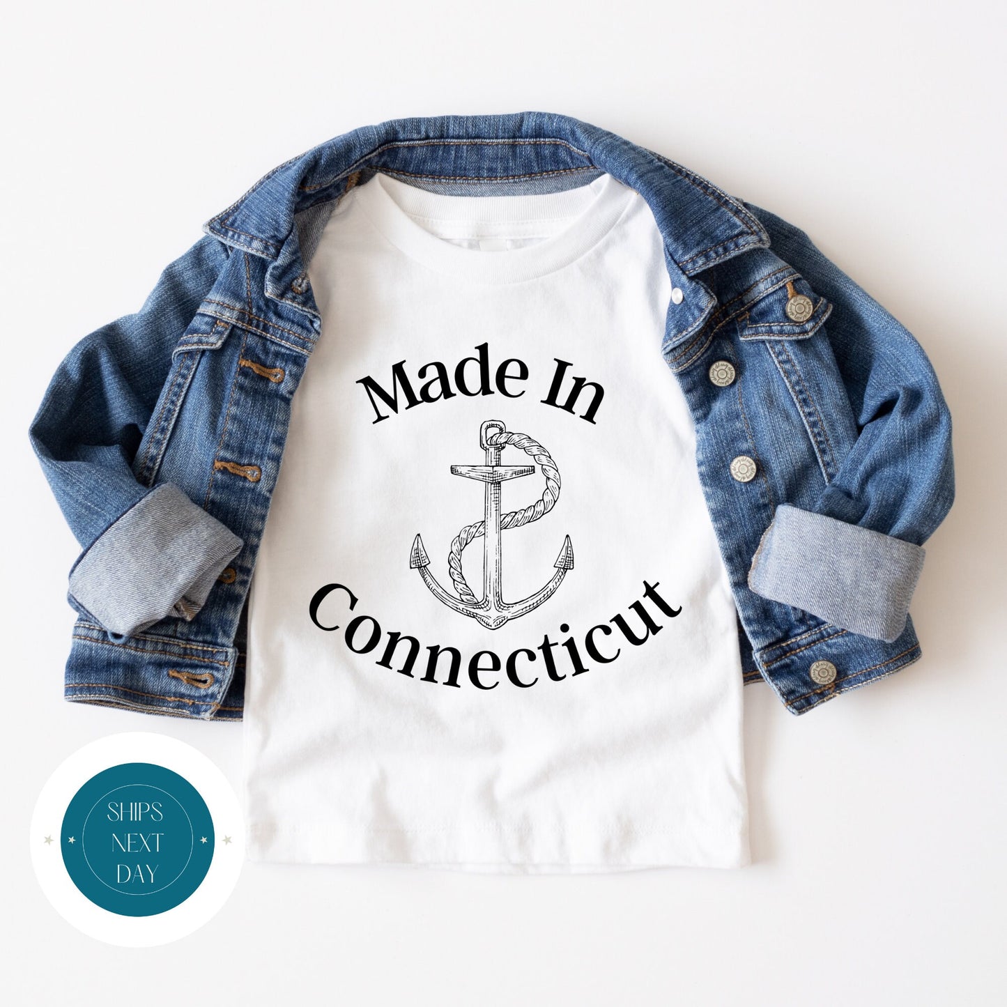 Made in Conneticut Onesie | State Baby Onesie | Cute Baby Shower Gift | Long Distance Baby Gift