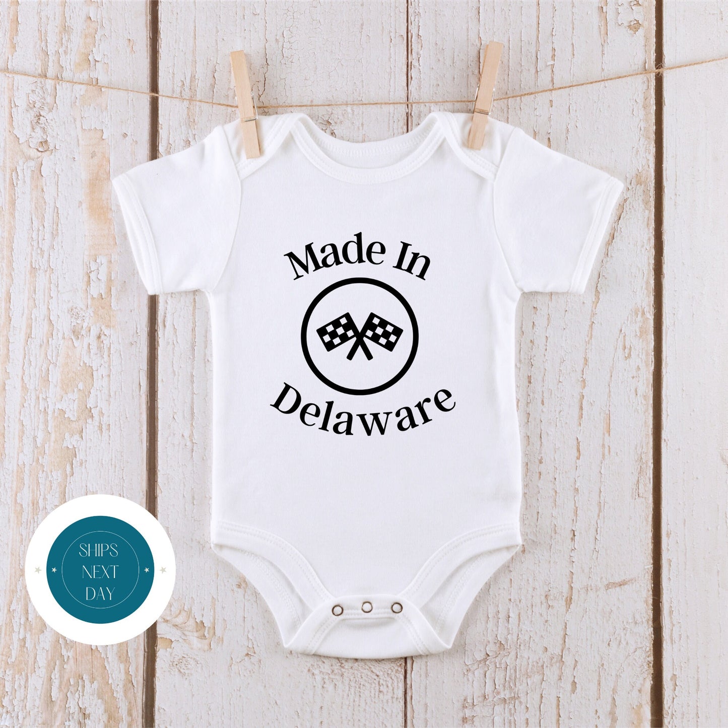 Made in Delaware Onesie | State Baby Onesie | Cute Baby Shower Gift | Long Distance Baby Gift