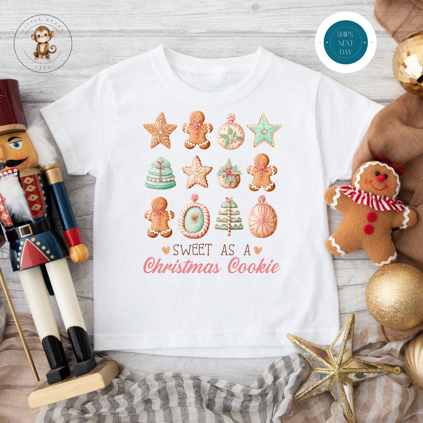 Sweet Christmas Cookie Holiday Onesie | Custom Kids Tshirt | Cute Christmas Onesie | Holiday Baby Gift | Christmas Onesie