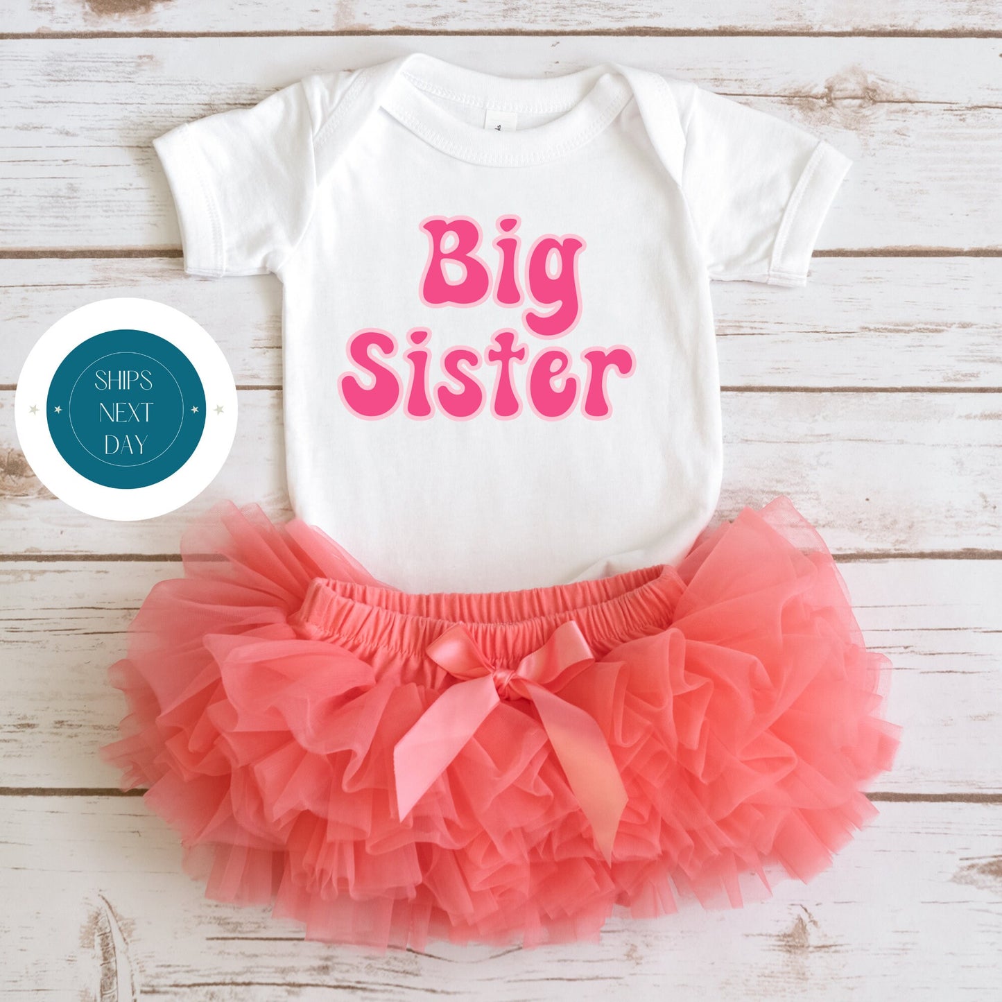 Big Sister Kids Onesie | Custom Kids Onesie | Retro Big Sister Bodysuit