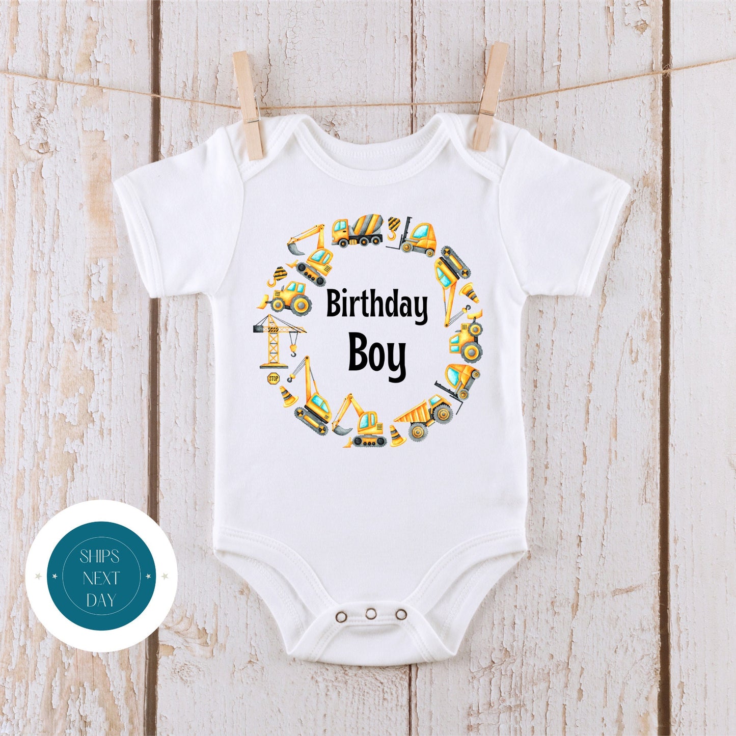 Construction Boys baby bodysuit, tshirt or sweatshirt