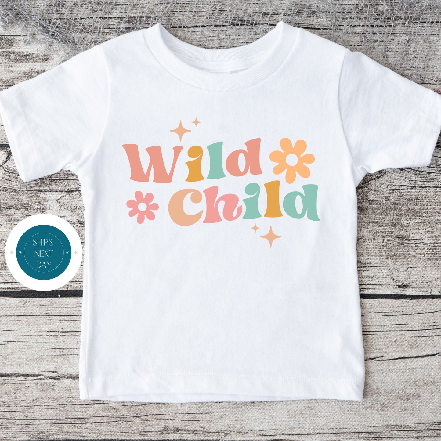 Wild Child Natural Baby Onesie | Retro Kids Tshirt | Cute Baby Shower Gift | New Parent Gift