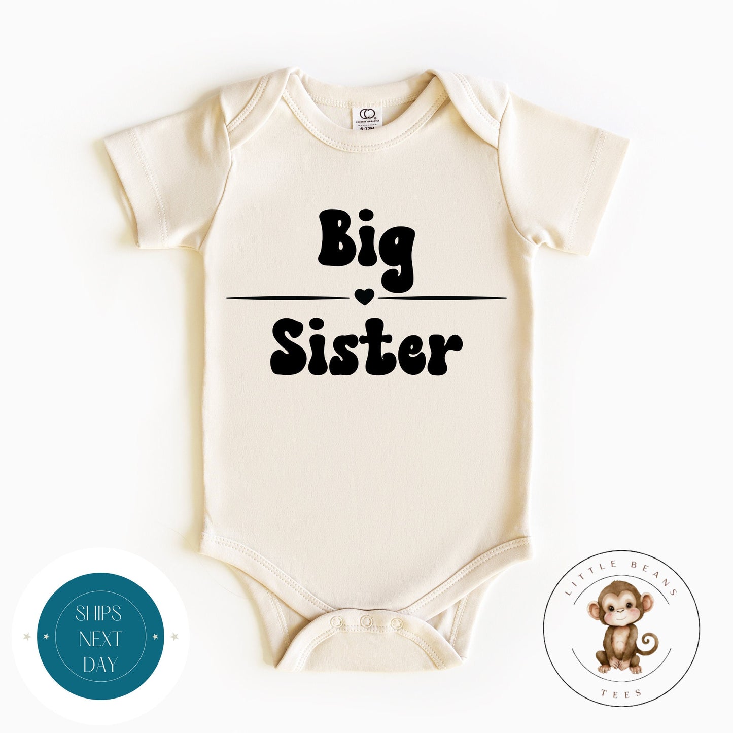 Big Sister Heart Baby Onesie | Big Sister Tshirt | Custom Sister Tee