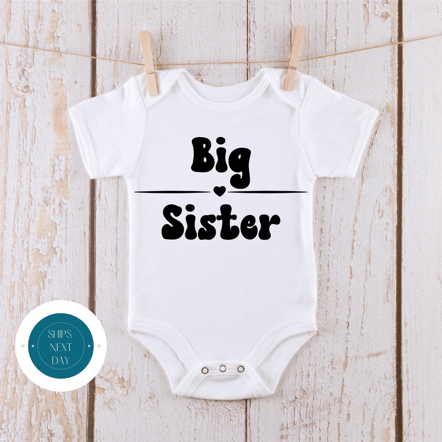 Big Sister Heart Baby Onesie | Big Sister Tshirt | Custom Sister Tee