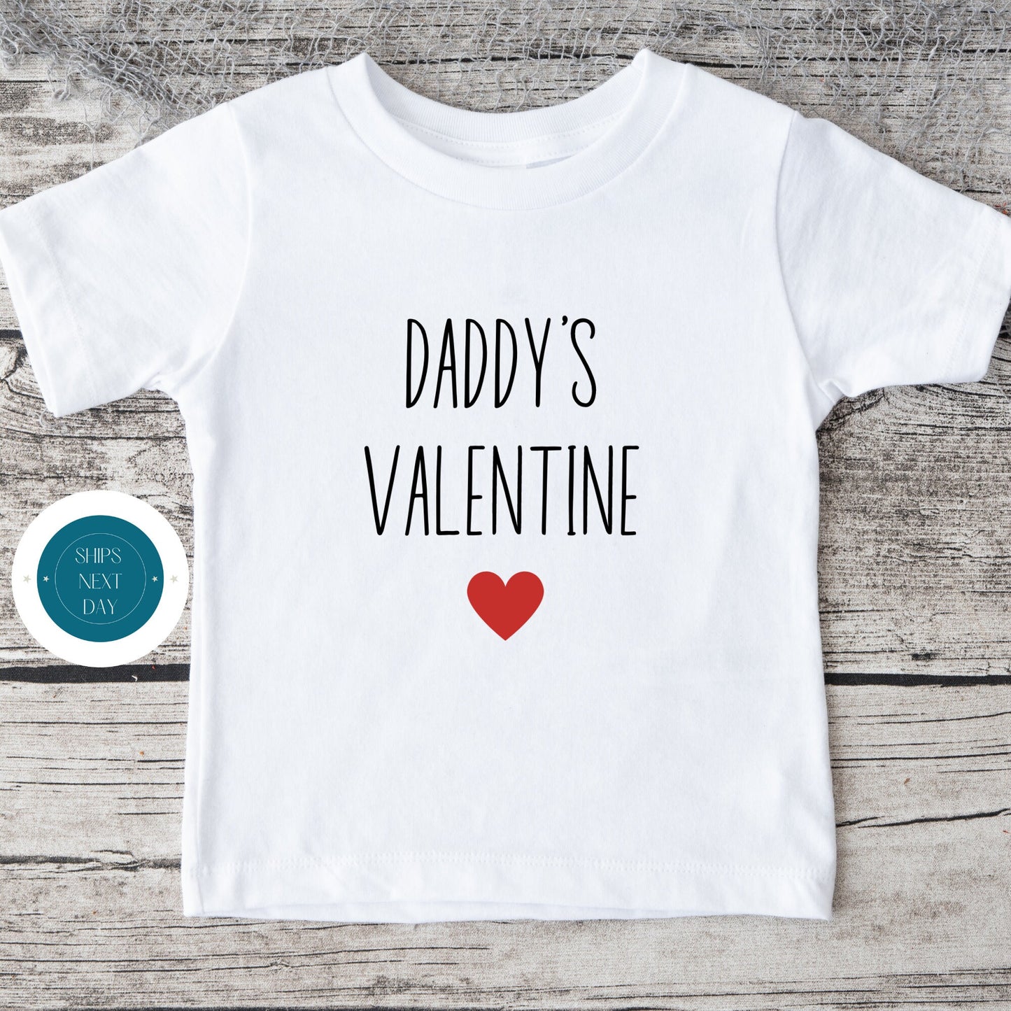 Daddys Valentine Heart Baby Onesie® | Valentine Kids Tshirt | Custom Baby Bodysuit | Daddy Valentine Onesie®