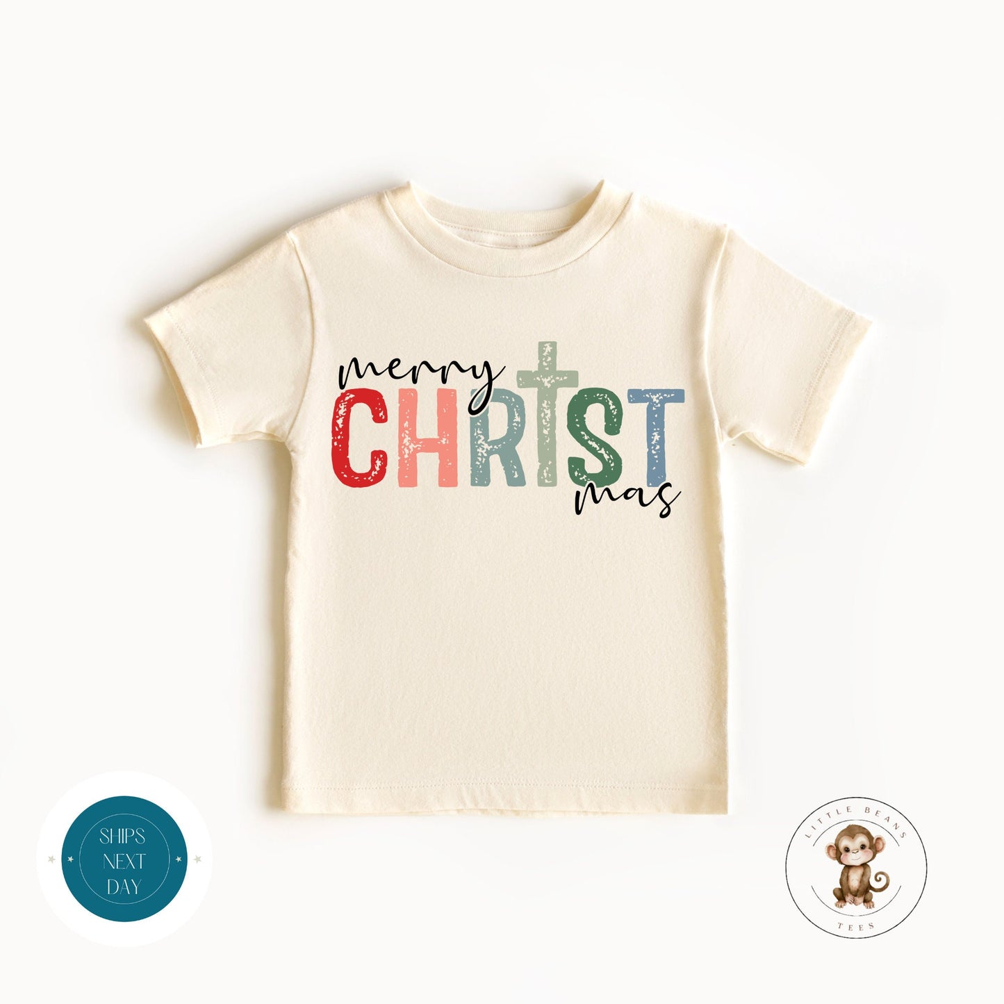 Merry Christmas Cross Baby Onesie | Custom Religious Holiday Tshirt | Cute Christmas Onesie | Holiday Baby Gift