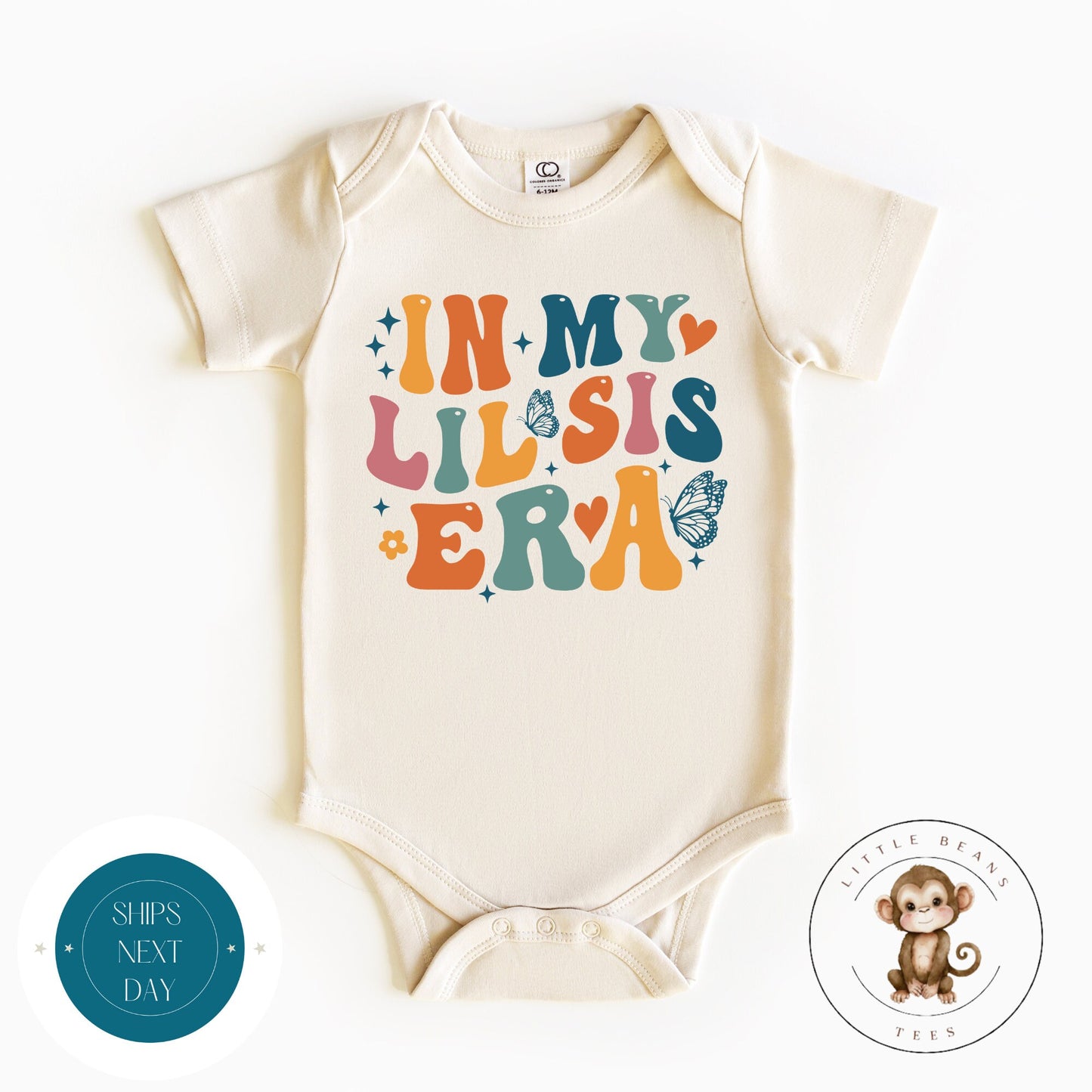 In My Little Sister Era Retro Baby Onesie® | Cute Little Sister Tshirt | Custom Baby Bodysuit | Sister Onesie®