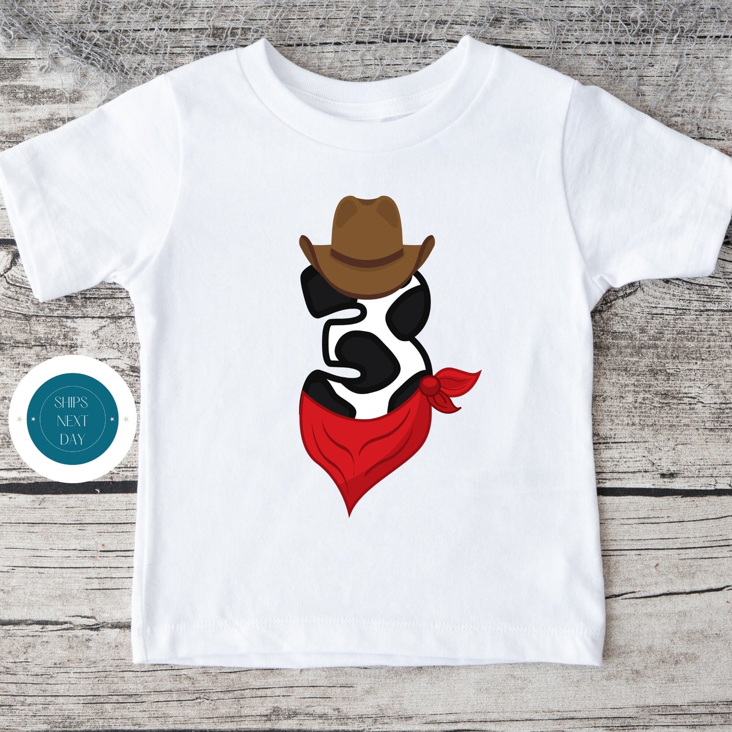 Cow Number Three Birthday Tshirt | Third Birthday Onesie | Cute Ranch Farm Second Birthday