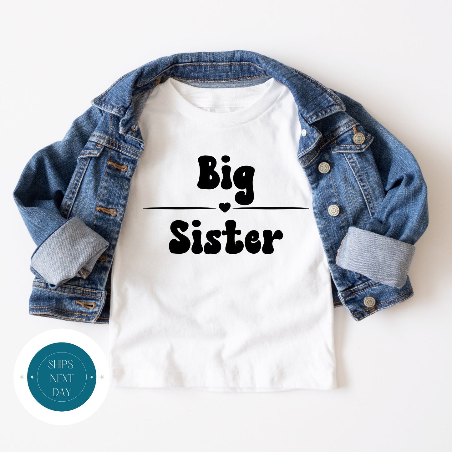 Big Sister Heart Baby Onesie | Big Sister Tshirt | Custom Sister Tee