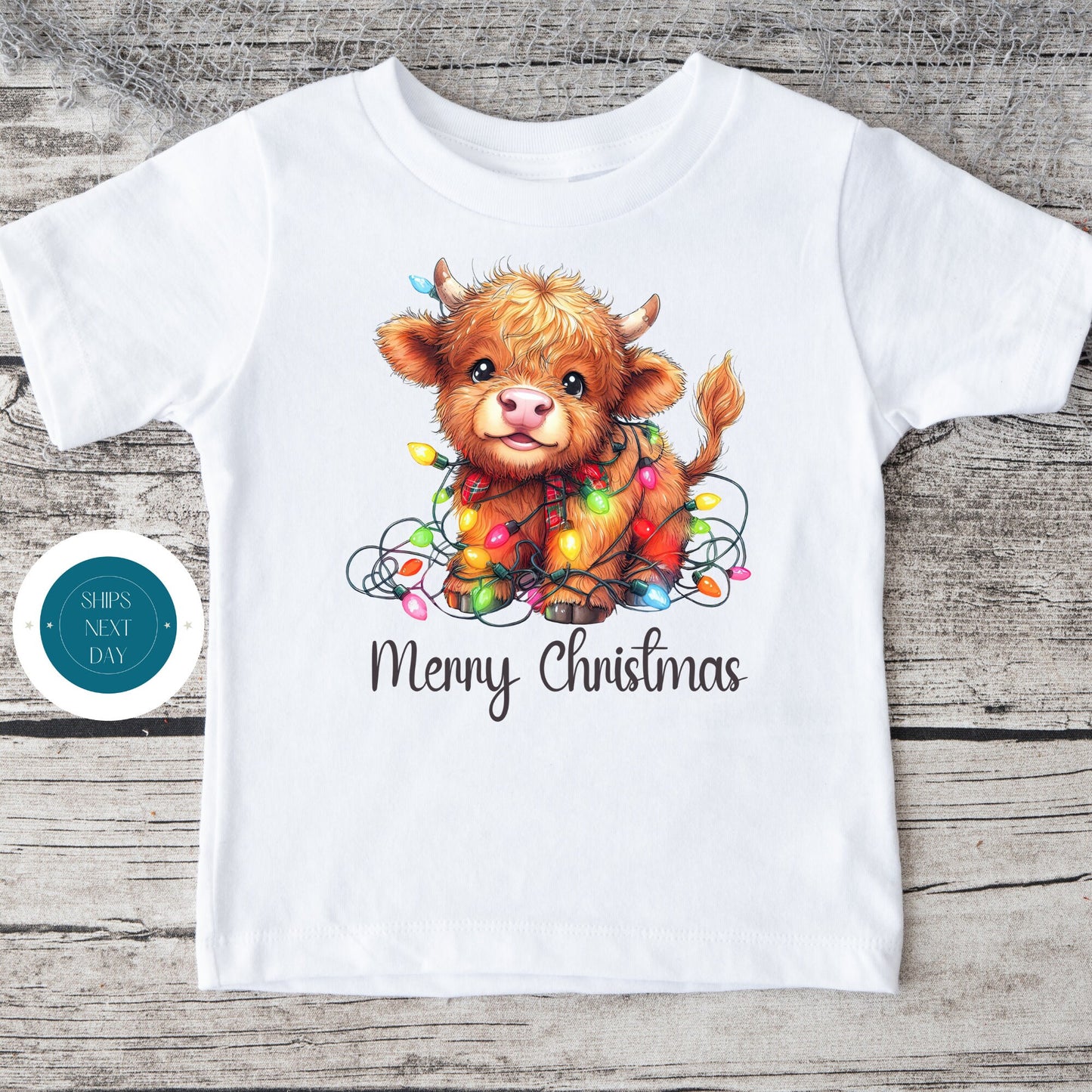 Baby Cow Merry Christmas Baby Onesie | Custom Kids Tshirt | Cute Christmas Onesie | Holiday Baby Gift