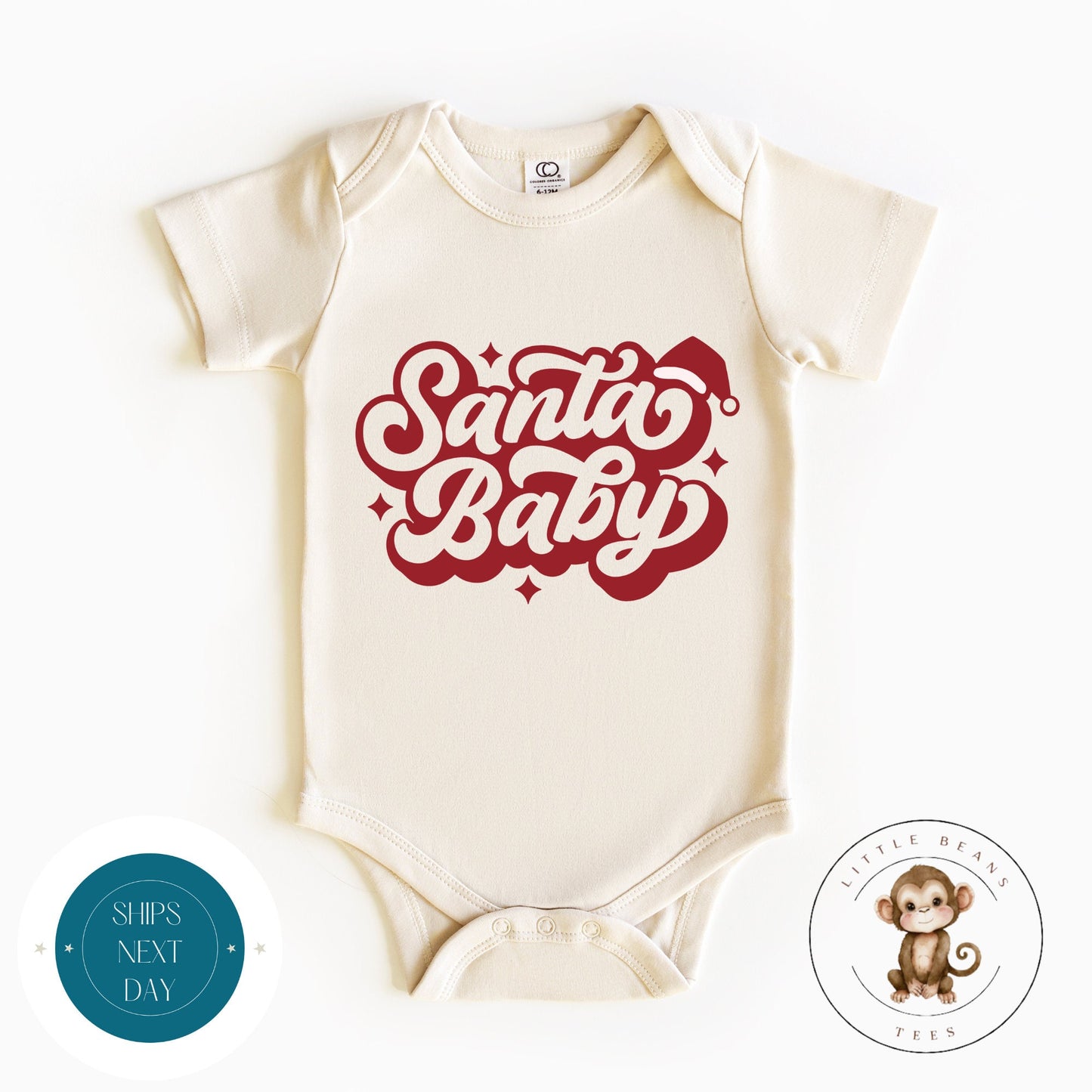 Santa Baby Holiday Baby Onesie® | Cute Christmas Onesie® | Holiday Kids Tshirt | Custom Baby Bodysuit