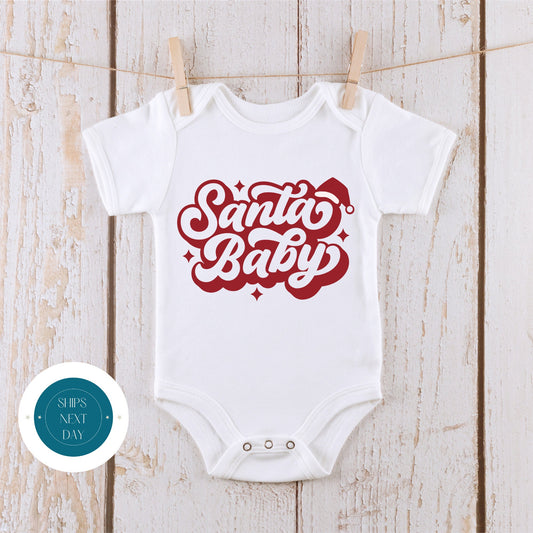 Santa Baby Holiday Baby Onesie® | Cute Christmas Onesie® | Holiday Kids Tshirt | Custom Baby Bodysuit