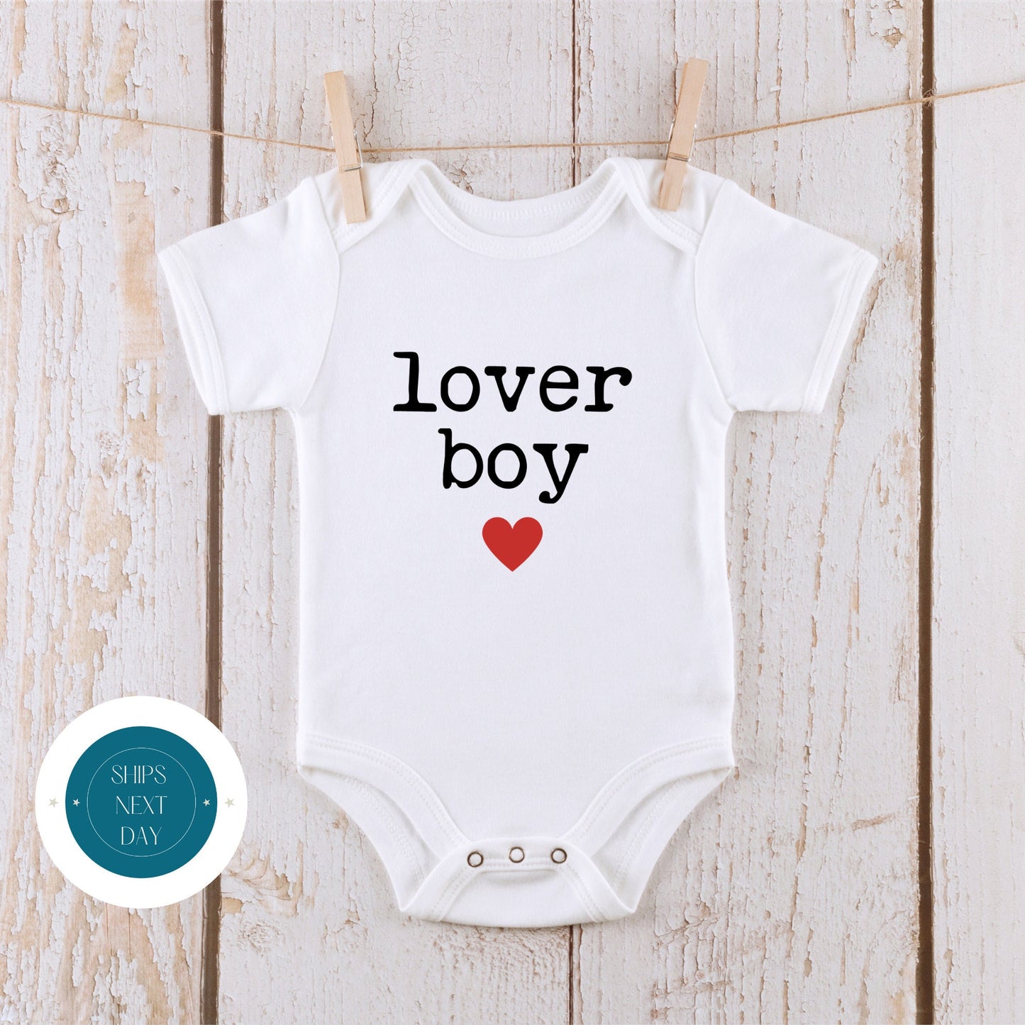 Lover Boy Heart Valentine Baby Onesie | Valentines Kids Tshirt | Valentine Onesie | Valentines Day Tee