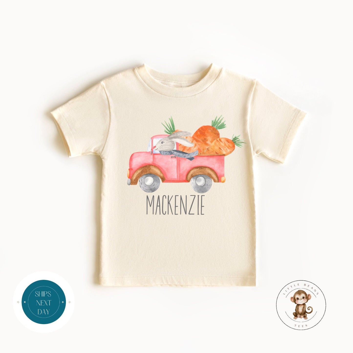 Bunny Truck Name Kids Tshirt | Personalized Easter Tee | Baby Easter Onesie | Baby Easter Gift