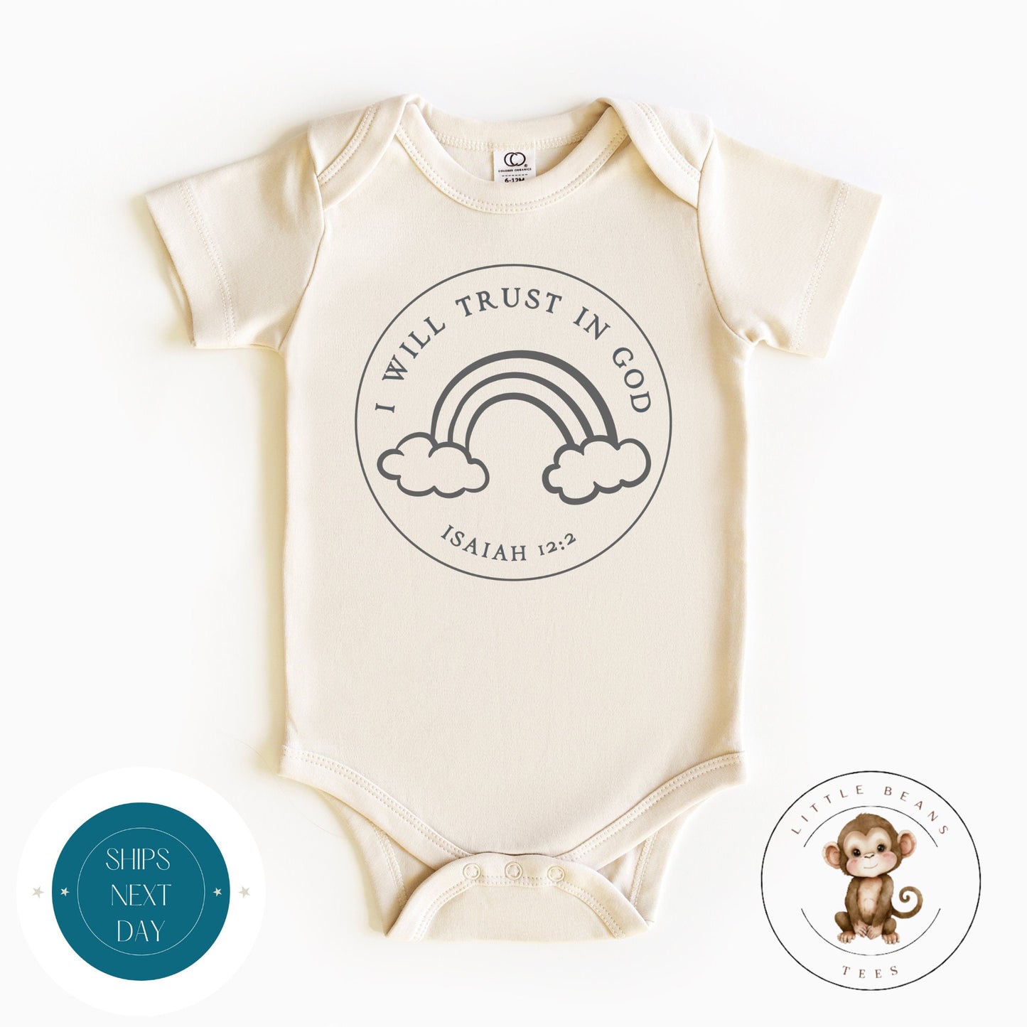 I Will Trust in God Isaiah Baby Onesie® | Trust in God Kids Tshirt | Religious Onesie®