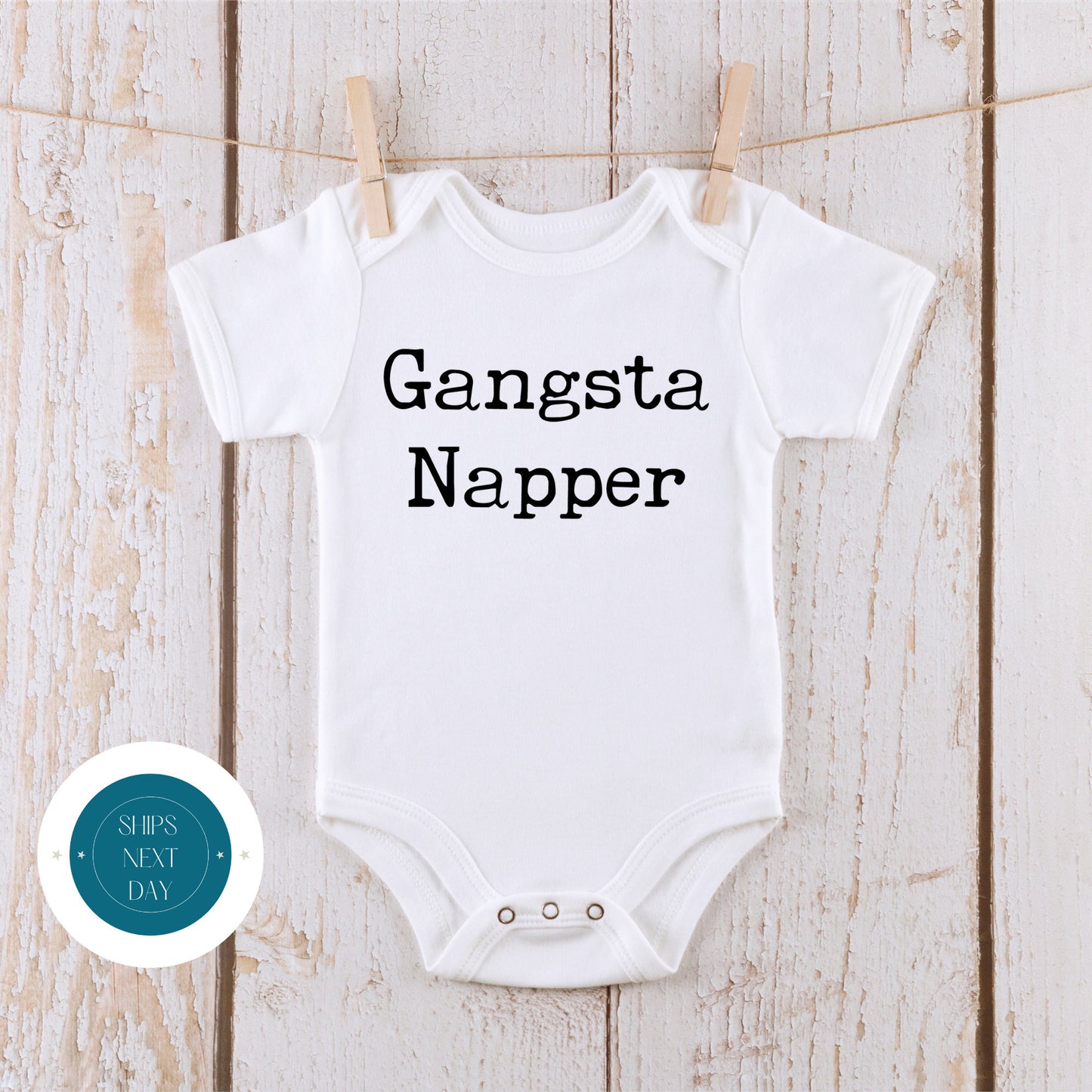 Gansta Napper Baby Onesie | Cute Funny Kids Tshirt | Baby Shower Gift | New Parent Gift