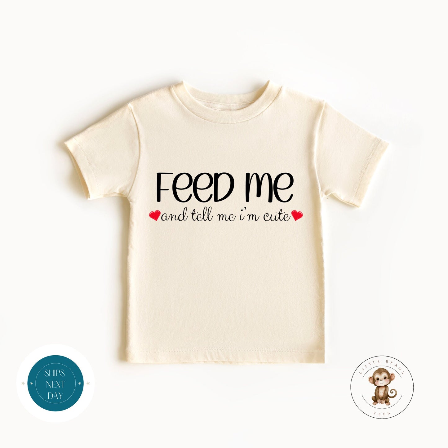 Feed Me and Tell Me Im Cute Baby Onesie | Baby Shower Gift | Cute Funny Kids Tshirt | New Parent Gift