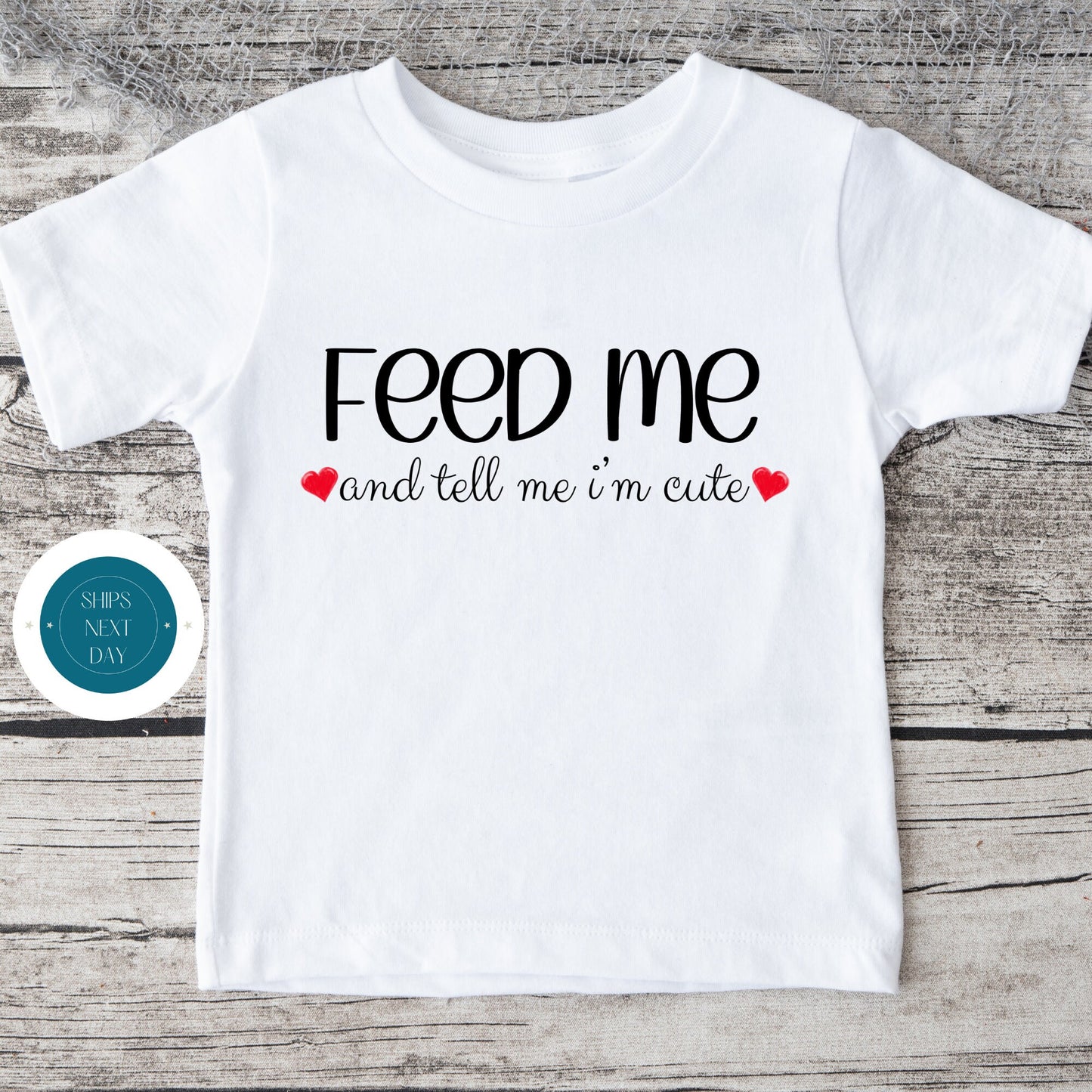 Feed Me and Tell Me Im Cute Baby Onesie | Baby Shower Gift | Cute Funny Kids Tshirt | New Parent Gift