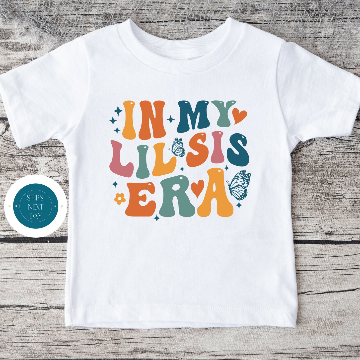 In My Little Sister Era Retro Baby Onesie® | Cute Little Sister Tshirt | Custom Baby Bodysuit | Sister Onesie®